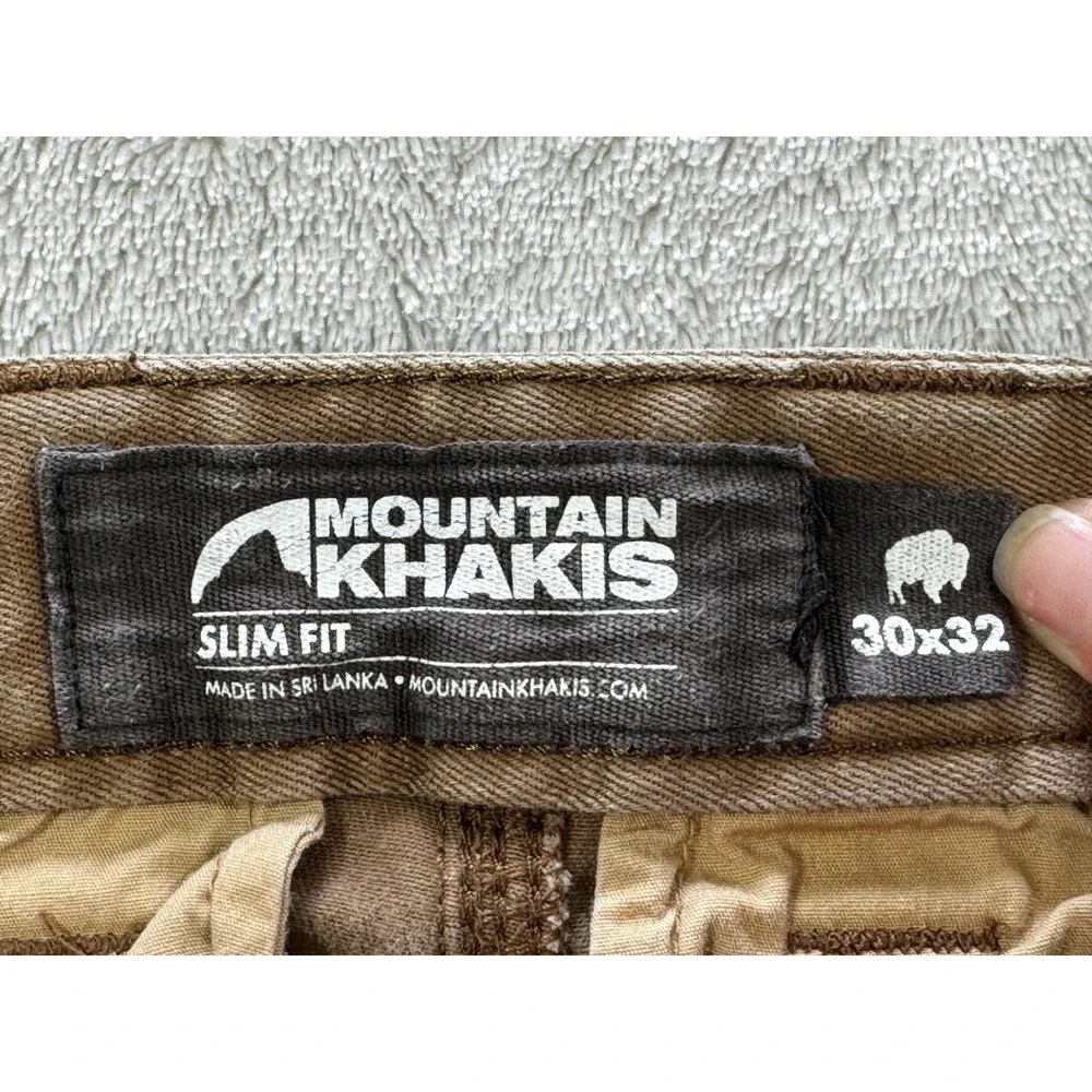 Mountain Khakis Mens Teton Pant Slim Fit Stretch Brown Pants 30x32 Meas: 30x30